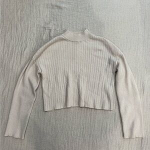 La Hearts Cream Ribbed Knit Top